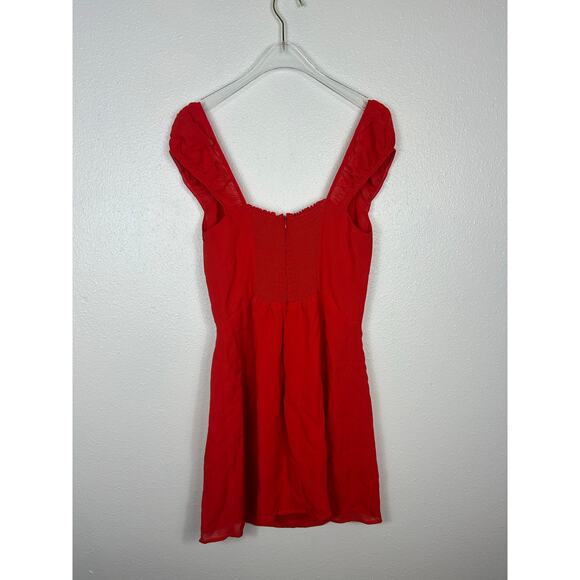 Reformation Jess Mini Dress Tomato Sz 12 Holiday Festive - Picture 8 of 8